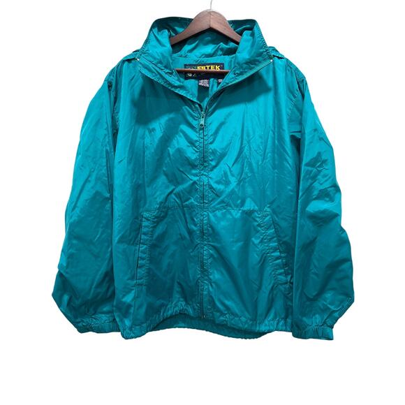 Vintage Eddie Bauer EBTEK Nylon Rain Jacket Size Men's Small Teal - Picture 1 of 13
